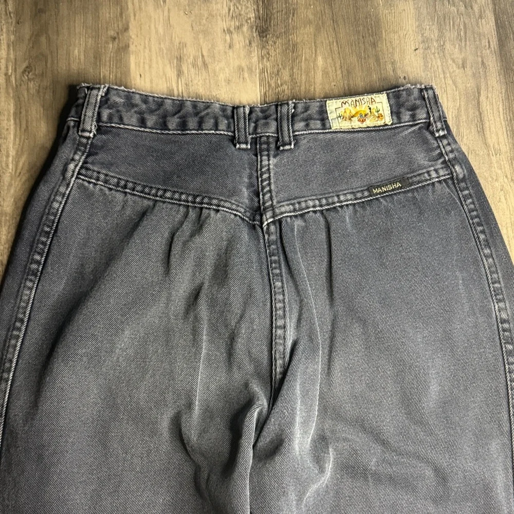 Vintage Manisha Bareback Gray High Rise Straight Leg Wedgie Women's Jeans - Picture 5 of 5